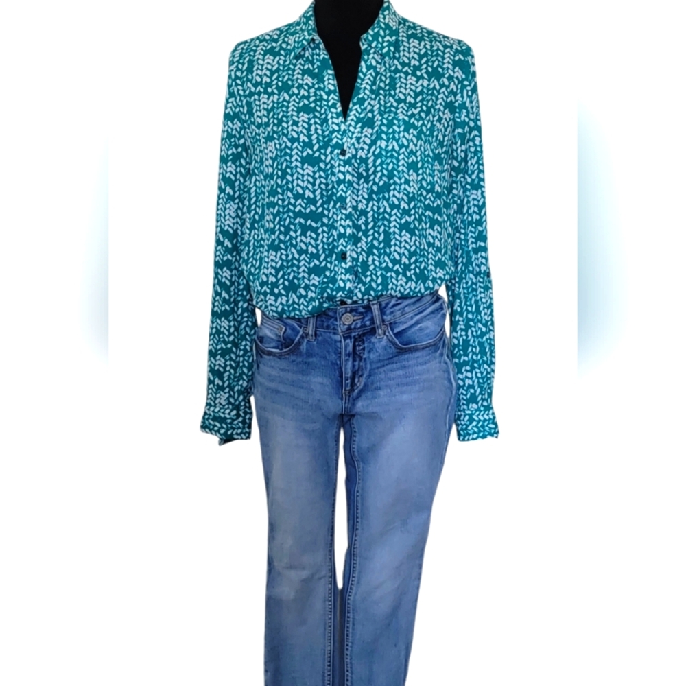 The Limited Ashton Sheer Button-Down Pocket Blouse
